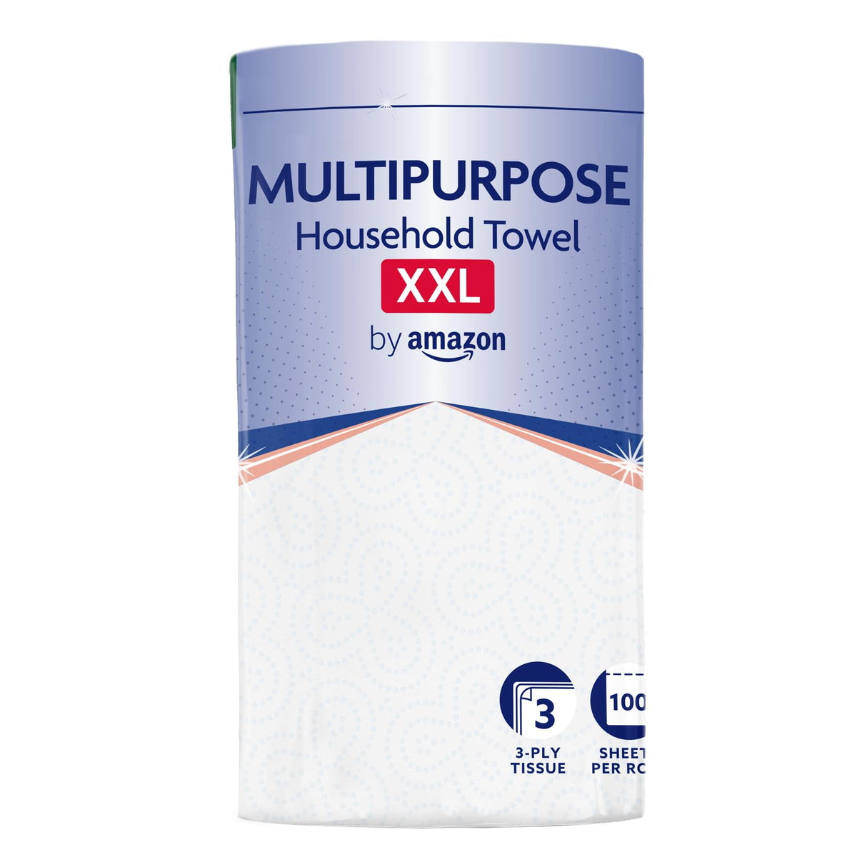 by Amazon Multipurpose Kitchen Roll, 3-Ply, XXL Household Towel, 6 Rolls (Pack of 1), 100 Sheets per Roll