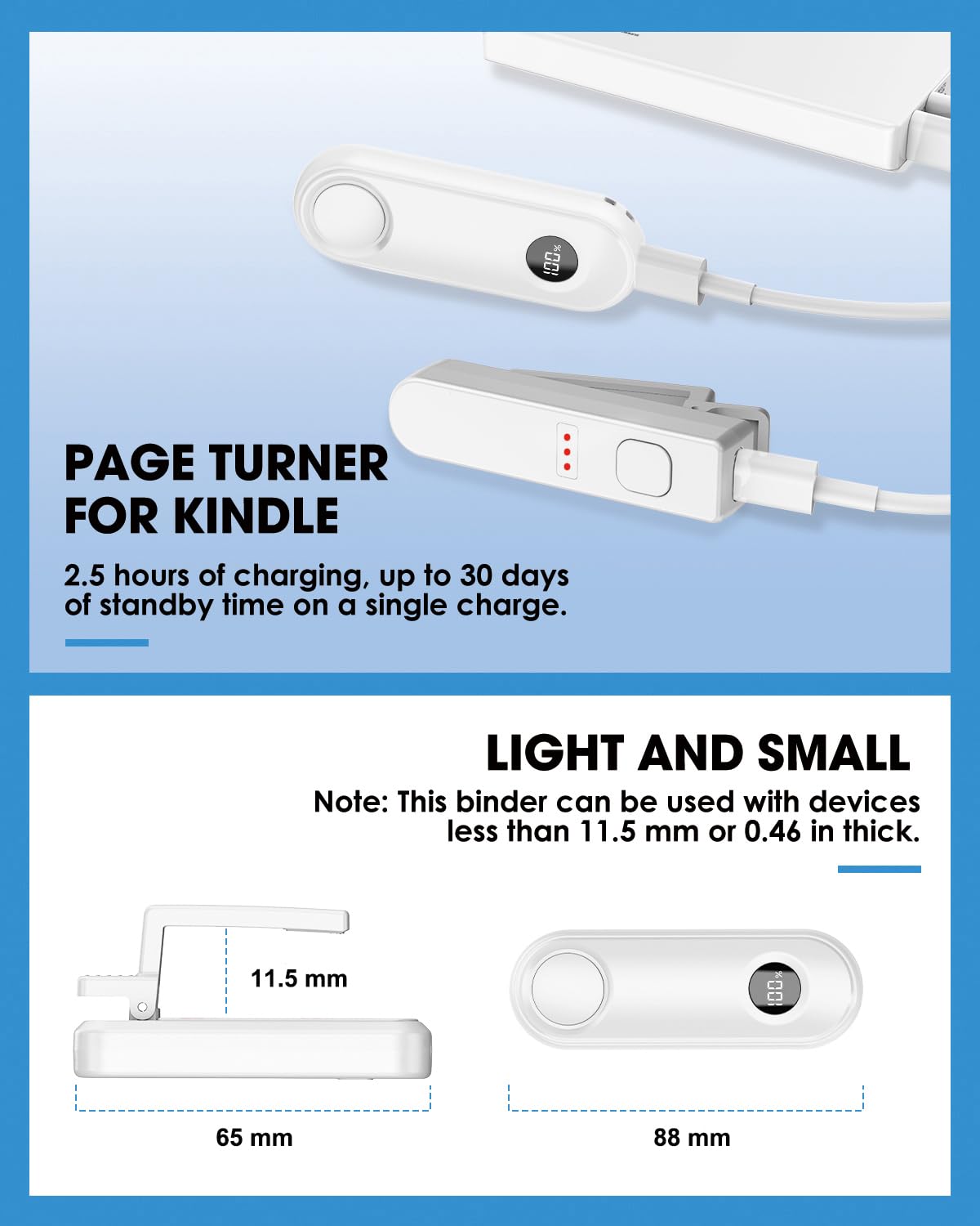 Remote Control Page Turner for Kindle Paperwhite Scribe Oasis Accessories