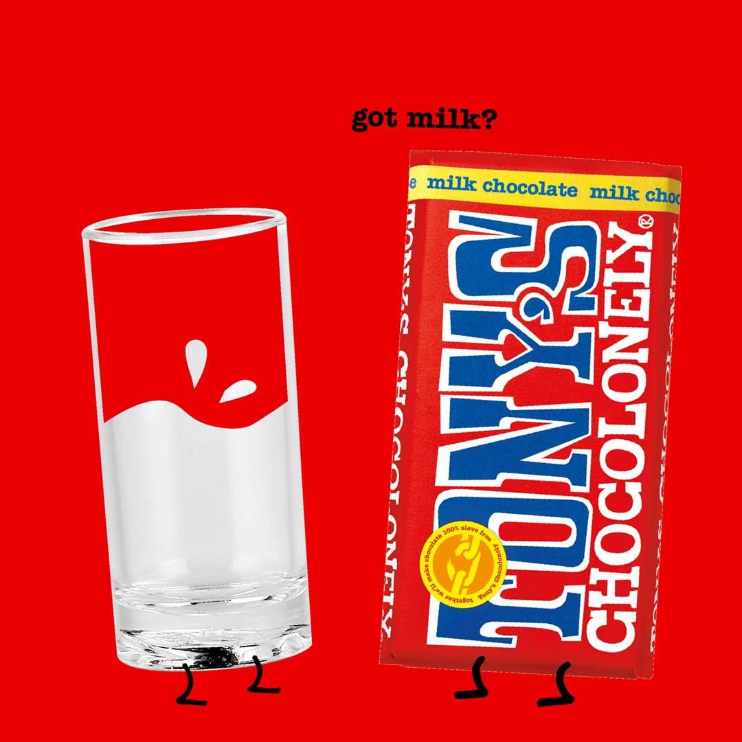 Tony's Chocolonely Milk Chocolate Bar - 180g Belgian Fairtrade Chocolate, Gift, 32% Cocoa, Vegetarian