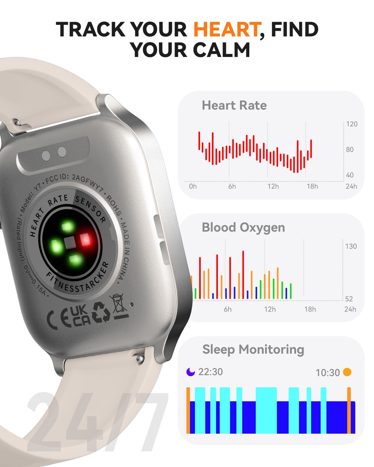 Smart Watch for Men Women- Answer/Make Call, 2024 IP68 Waterproof Fitness Tracker Watch with Sleep Step Counter Activity Smartwatch for Samsung Android iPhone iOS (Black-Blue, 1.83)