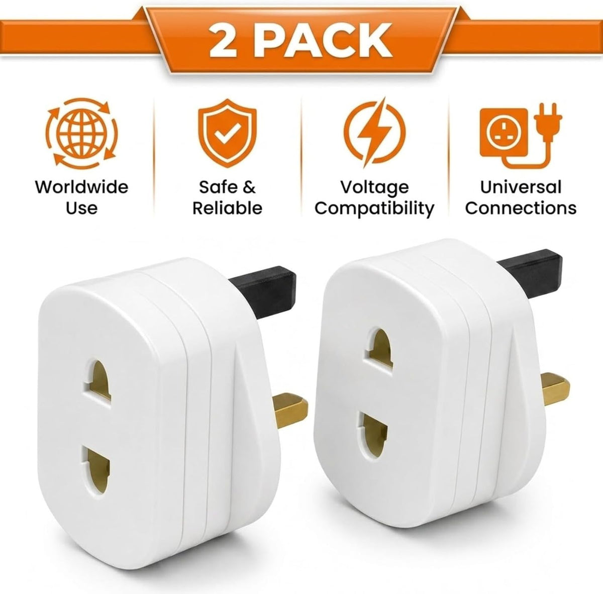 2x Toothbrush Adaptor Plug Electric Shaver Shaving adaptor 2 Pin Plug To 3 Pin Plug Shaver Adapter Plug Uk Power Adapter Shaver Plug 2 Pin Adapter Plug Uk For Shaving Razor (pack of 2)