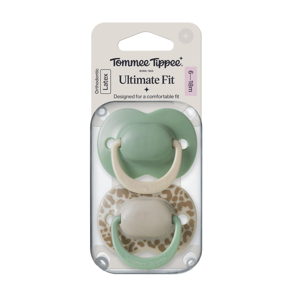 Tommee Tippee Cherry Latex Dummies, 18-36 Months, Pack of 2 Dummiess with 100% Natural Latex baglet