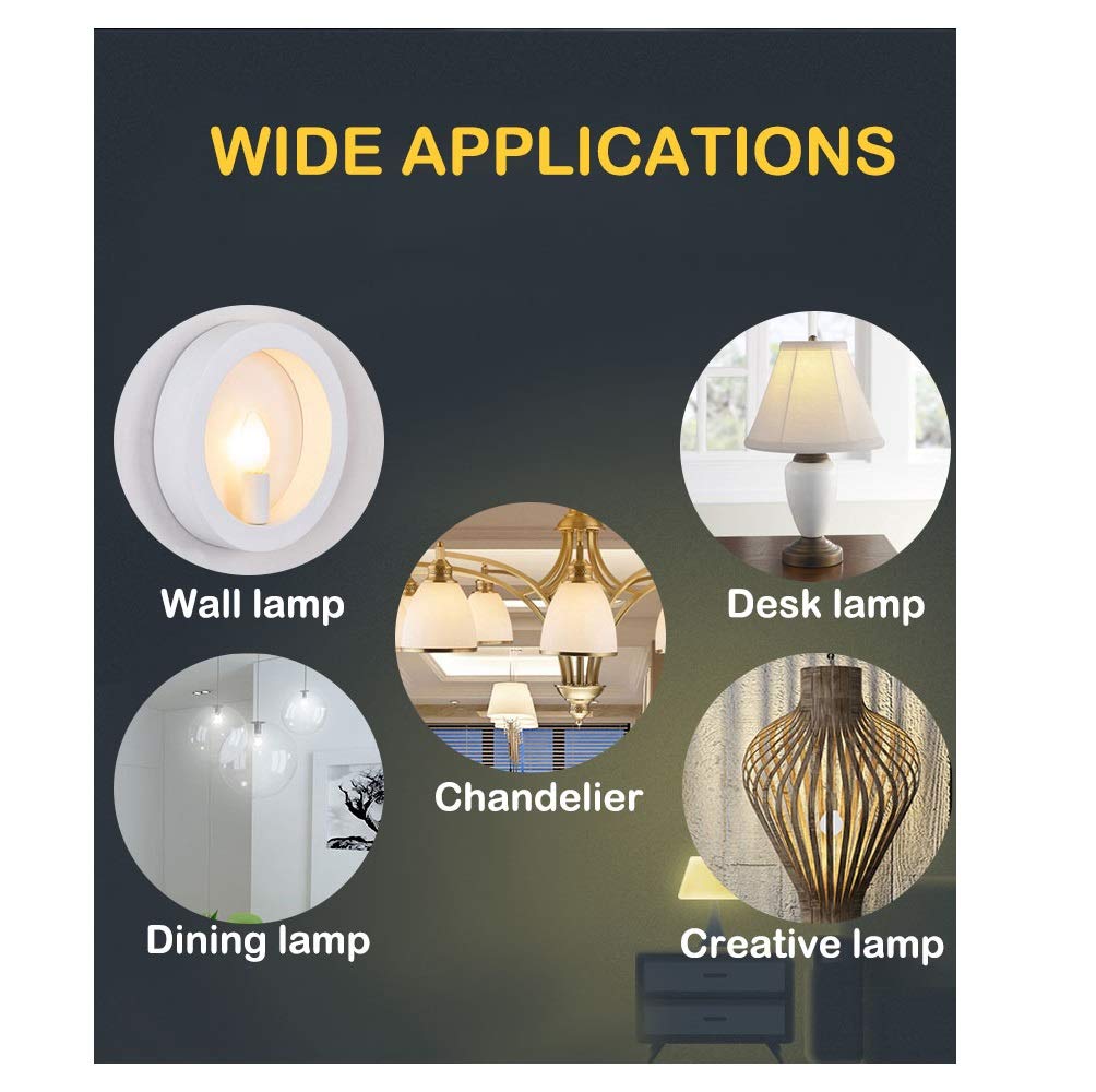 E14 Dimmable Led Candle Bulb,Small Edison Screw,4w, Warm White 2700K，2 Pack