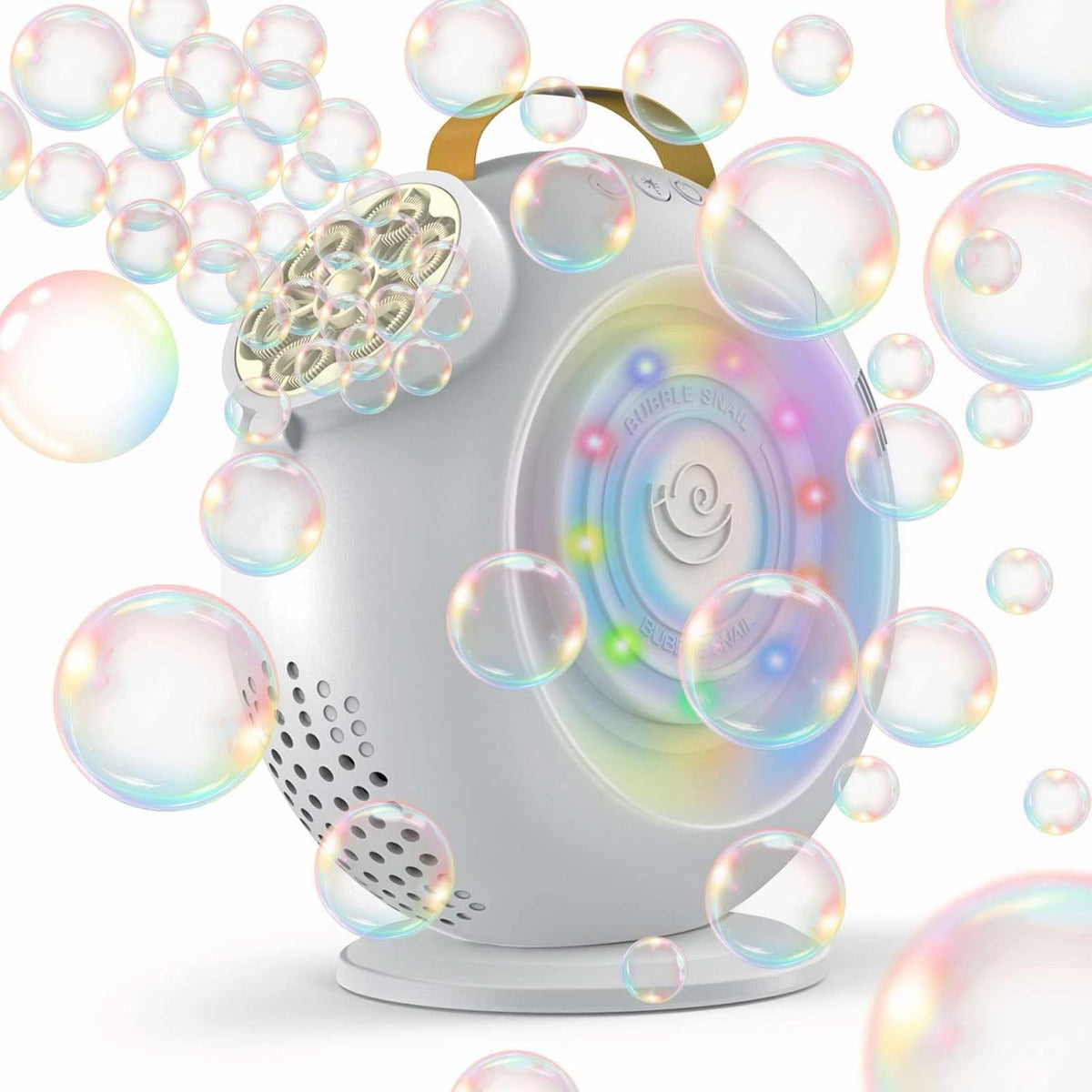 G-STORY Rechargeable Automatic Bubble Machine for Kids - 15000+ Bubbles Per Min, 90°/360° Auto Rotating & LED Light 500ML Capacity Bubble Blower with 2 Speed Modes for Outdoor Party Wedding Birthday