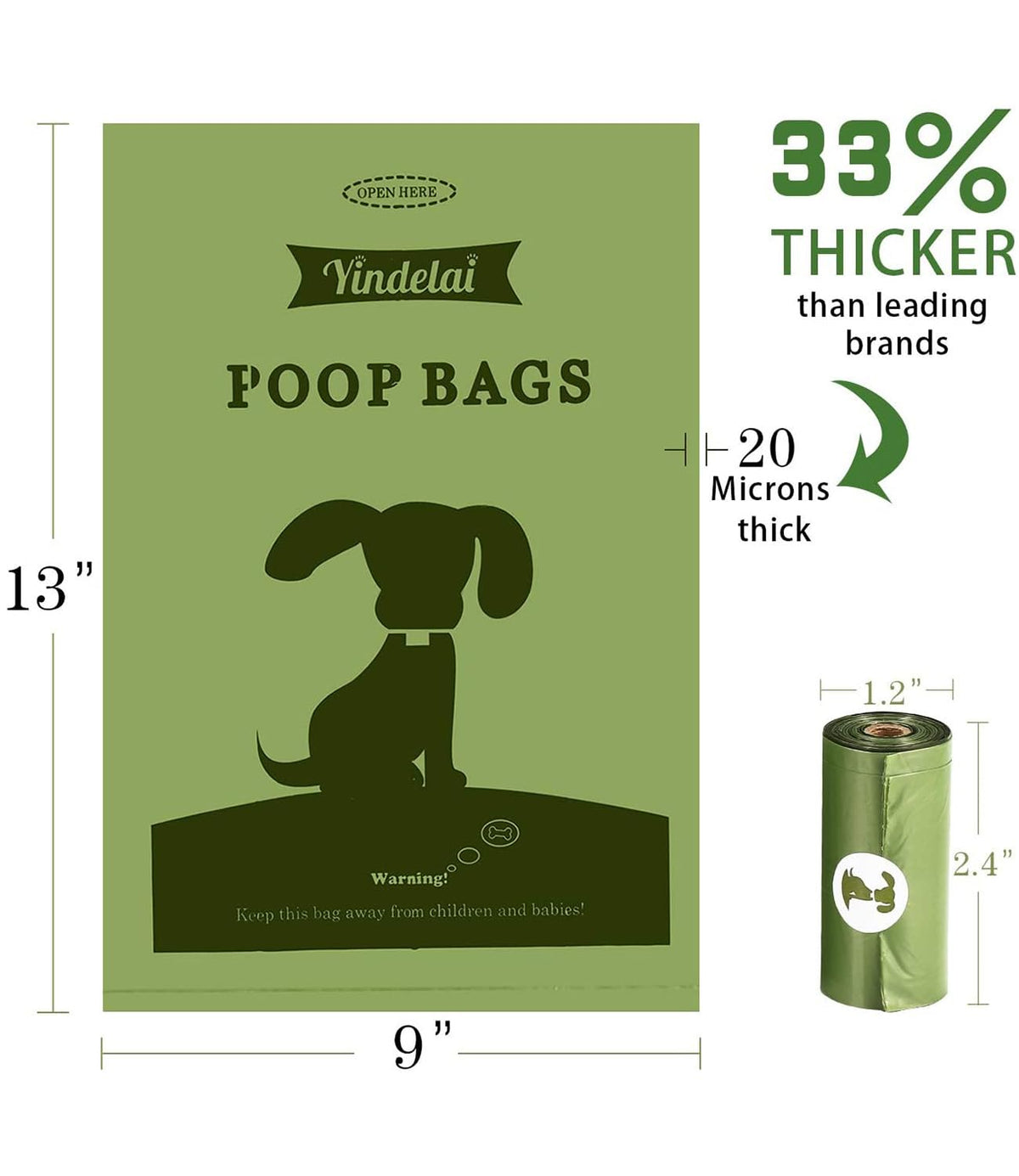 Biodegradable Dog Poo Bags with Dispenser Leak Proof - 280 Count Scented