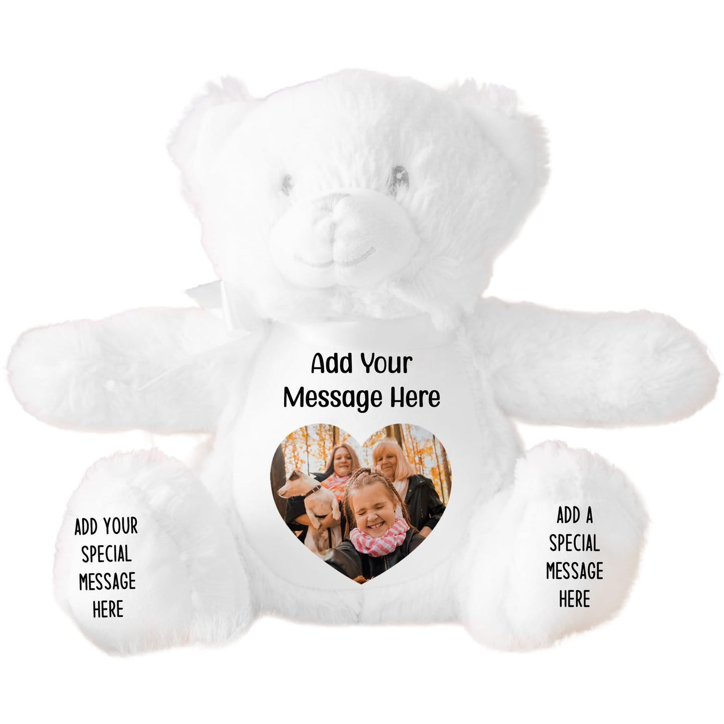 Personalised Photo Teddy Bear – Add Photo on Front & Text on Feet | 28 Styles | Custom Keepsake Gift for Baby, Sympathy, Birthday & More (Brown Teddy Bear)