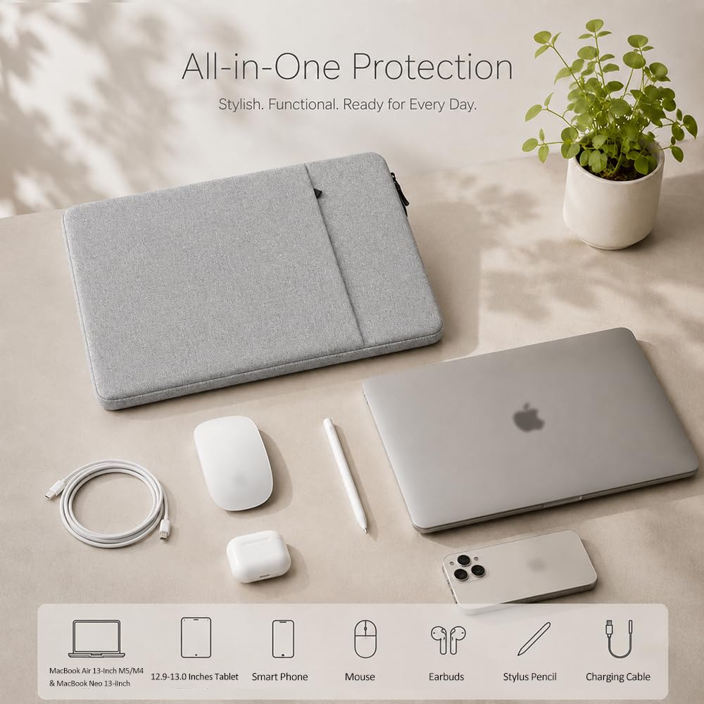 ProElife 13-Inch Laptop Sleeve for MacBook Air 13.6 M5/M4 & MacBook Neo
