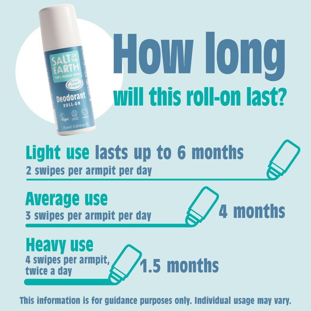 Salt of the Earth Natural Deodorant Roll On - Lavender & Vanilla - 75ml