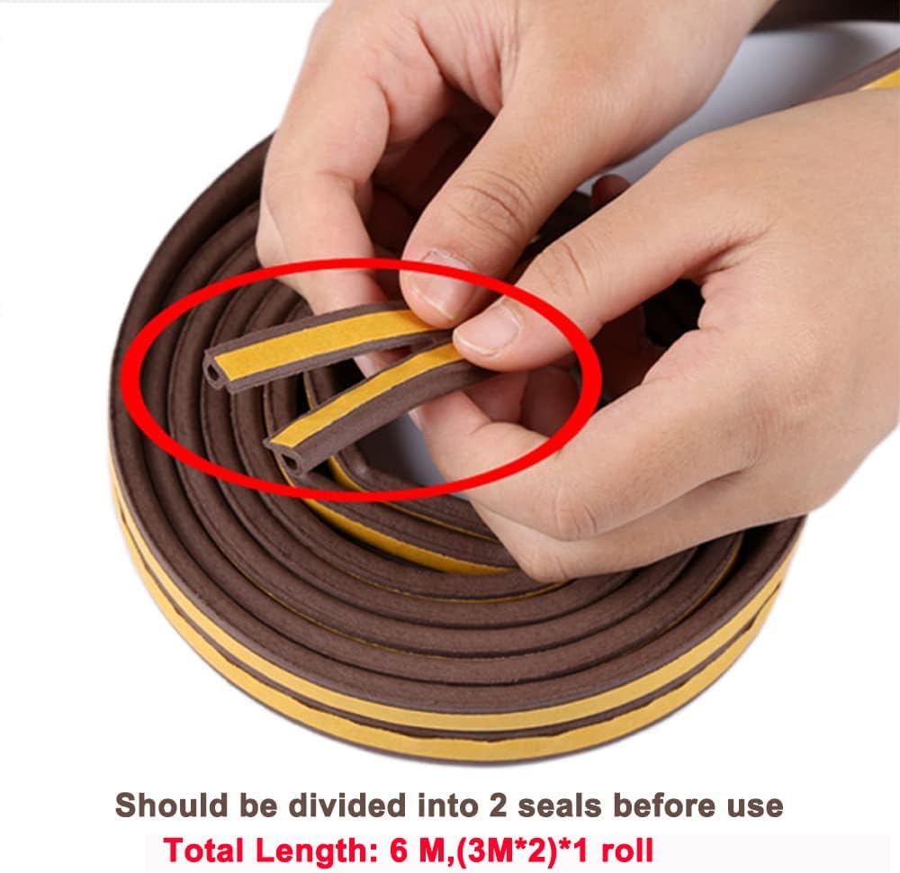 Draught Draft Excluder Tape for Door Windows, 6M Foam Sealing Strip