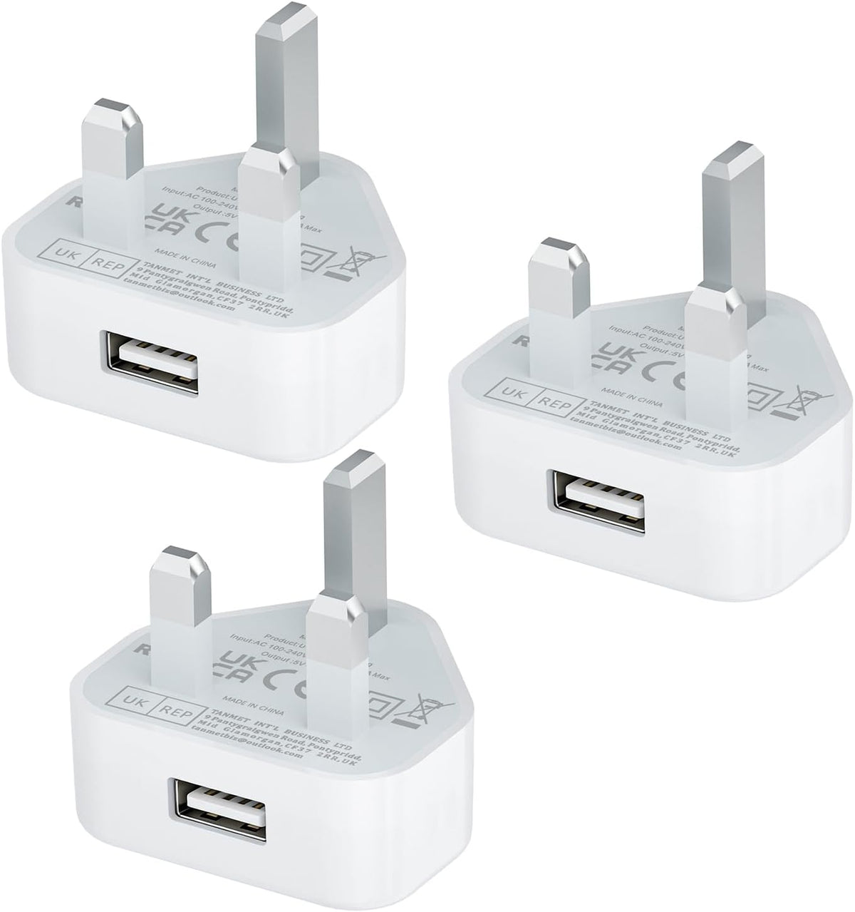 USB Plug UK,USB Charger Plugs Adaptor UK 5W 1A Phone Socket Plugs with USB Port Single Way Mains Charge Head 5V 1AMP Charging Compatible with Old iPhone 13 12 11 SE XS XR X 8 7 6 5 5C,iPad,Watch,3Pack