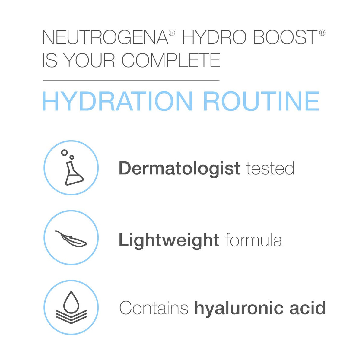 Neutrogena Hydro Boost Water Gel (1x 50ml), Oil-Free Face Cream with Hyaluronic Acid, Amino Acids and Electrolytes, Lightweight Face Care with 72 Hour Hydration, For Acne-Prone and Sensitive Skin