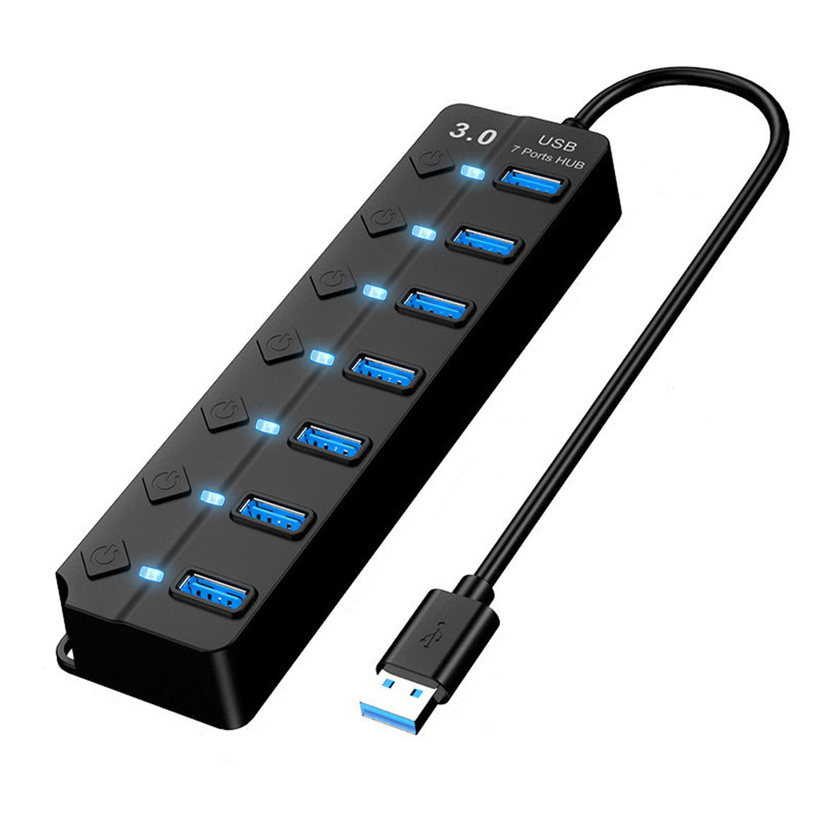 USB Expander Hub Splitter 4 Ports Adapter Dock Cord Ultra-Slim,Multi USB Cable Lead for PC,Laptop,NoteBook,MacBook,Desktop,ChromeBook,Surface Pro,Flash Drives,Mobile HDD Under £4