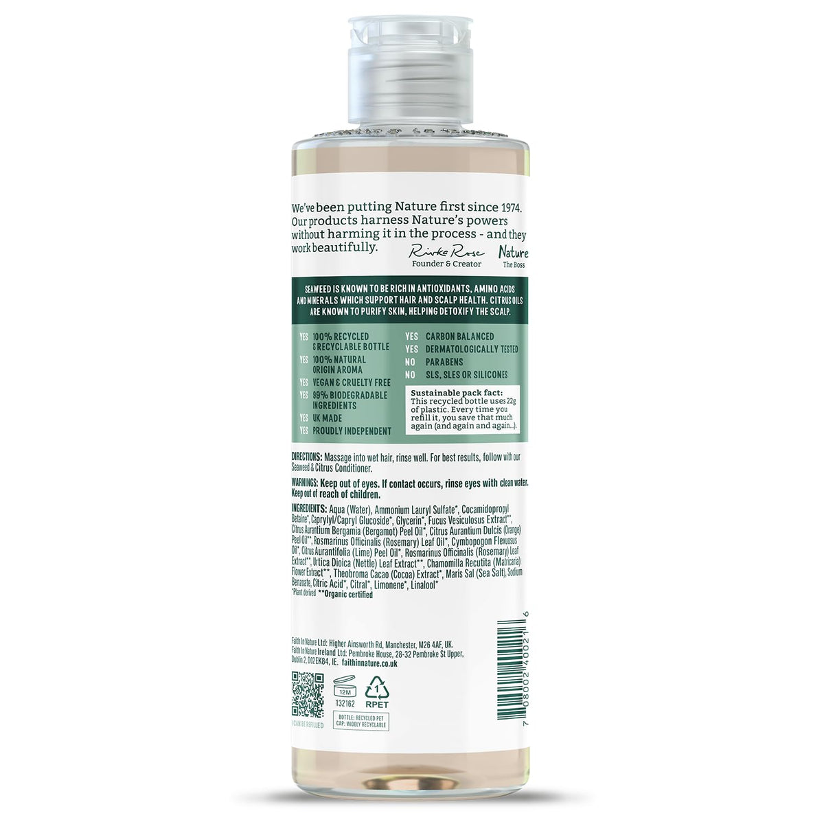 Faith In Nature Organic Coconut Shampoo, Hydrating for Dry Hair & Scalp, Vegan & Cruelty Free, No SLS, Silcones or Parabens, 400ml