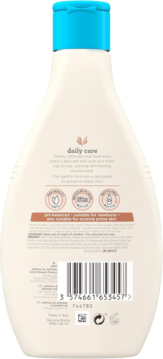 Aveeno Baby Daily Care Hair and Body Wash for Sensitive Skin (1 x 400 ml)