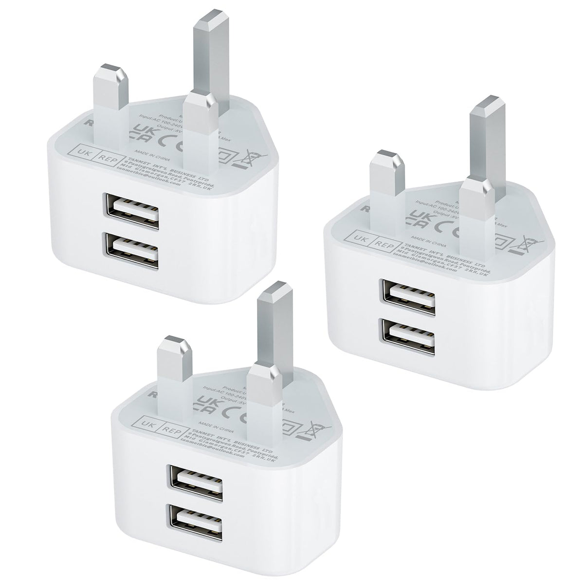 USB Plug UK,USB Charger Plugs Adaptor UK 5W 1A Phone Socket Plugs with USB Port Single Way Mains Charge Head 5V 1AMP Charging Compatible with Old iPhone 13 12 11 SE XS XR X 8 7 6 5 5C,iPad,Watch,3Pack