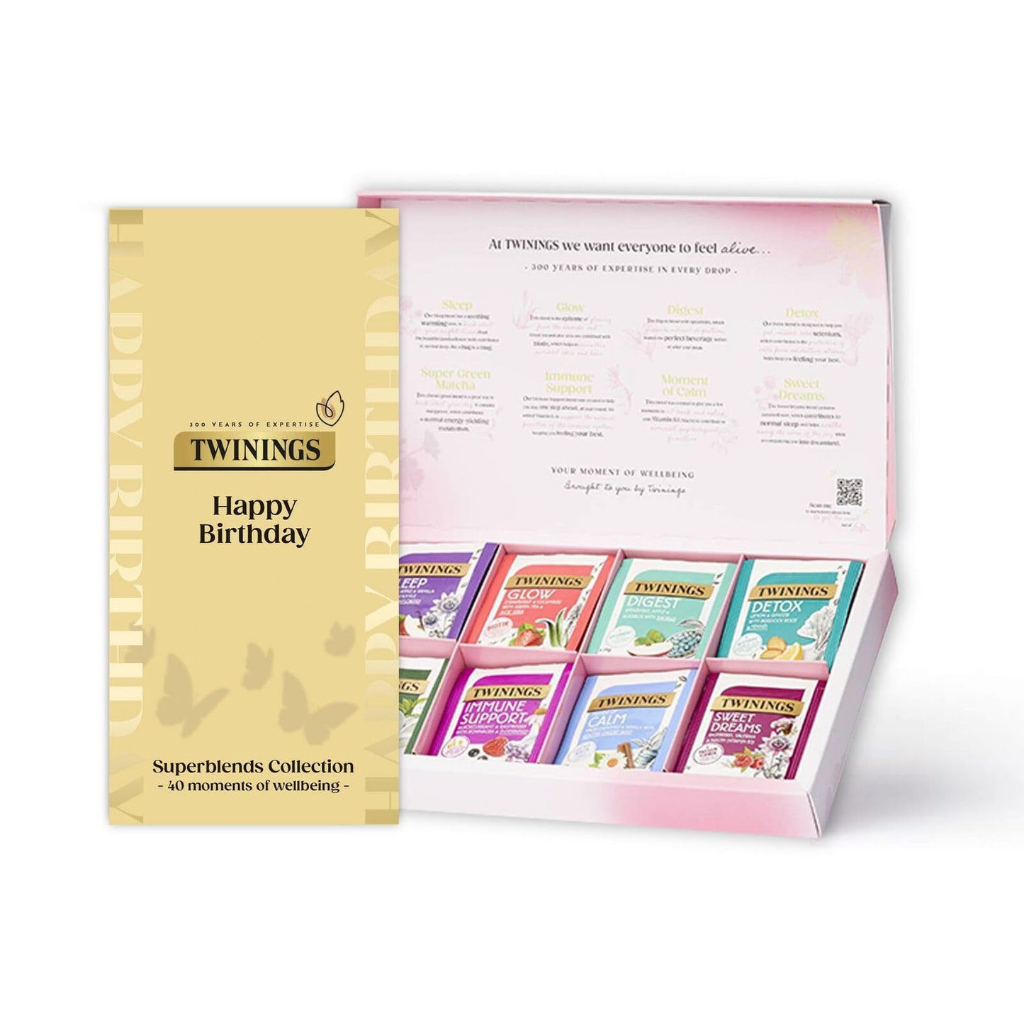 Twinings Thankyou Superblends Collection Gift Box | 40 Tea Bags | 8 Premium Green & Herbal Infusions | Gift Ideas for Women & Men