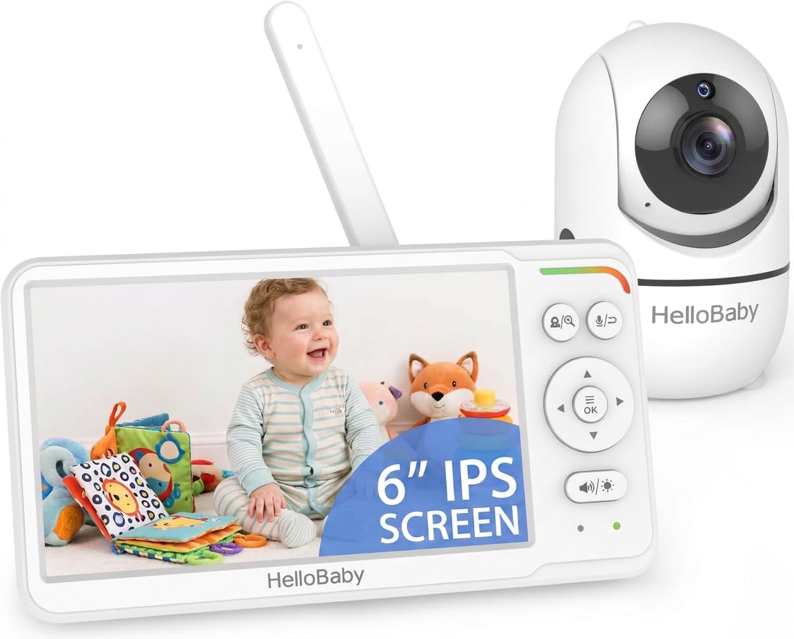 HelloBaby HB6550 Baby Monitor with Camera and Night Vision, 5" Split Screen