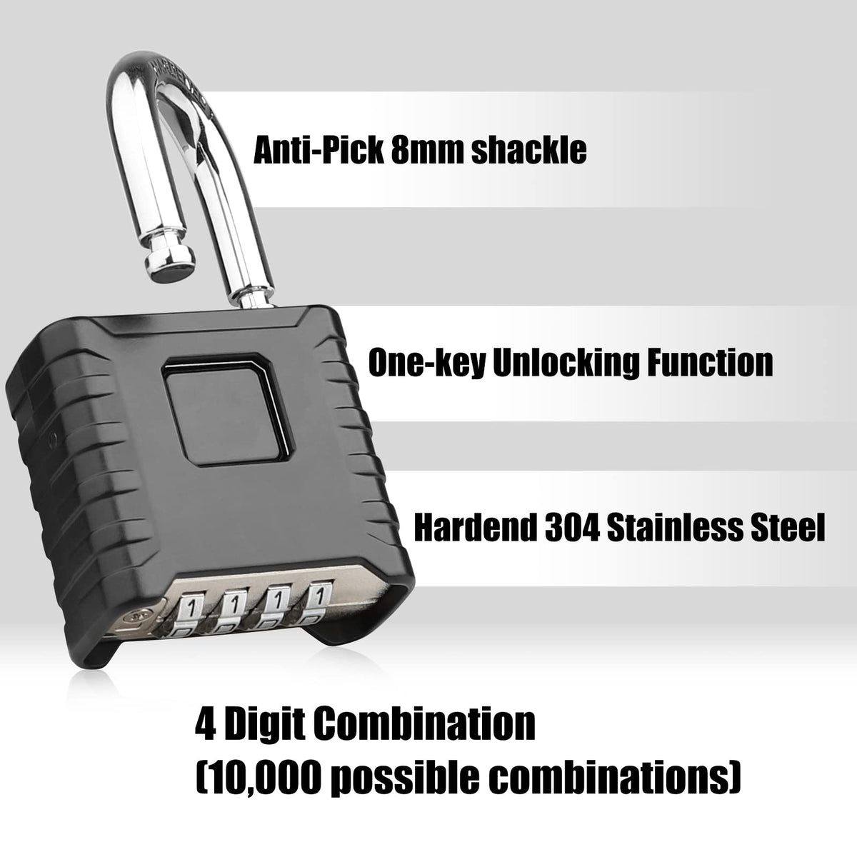 Diyife Large Heavy Duty Combination Padlocks Outdoor, 52mm Weatherproof