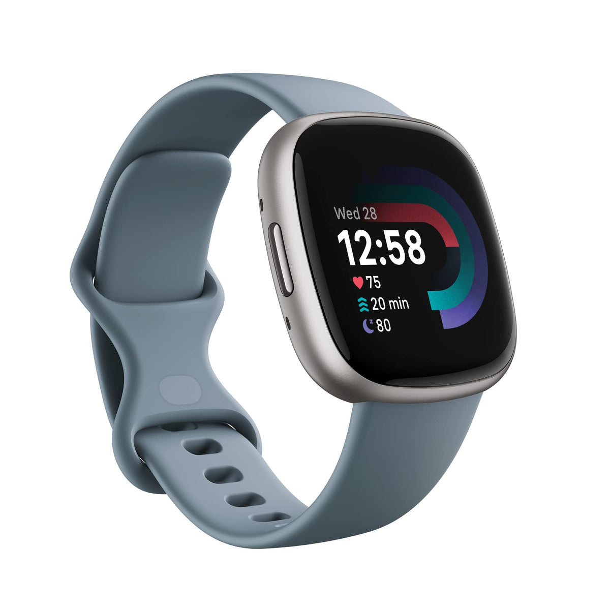 Fitbit Google Versa 4 Fitness Smartwatch with 3 Months Google Health Membership Included and up to 6 days battery life - compatible with iOS & Android, Black/Graphite Aluminium