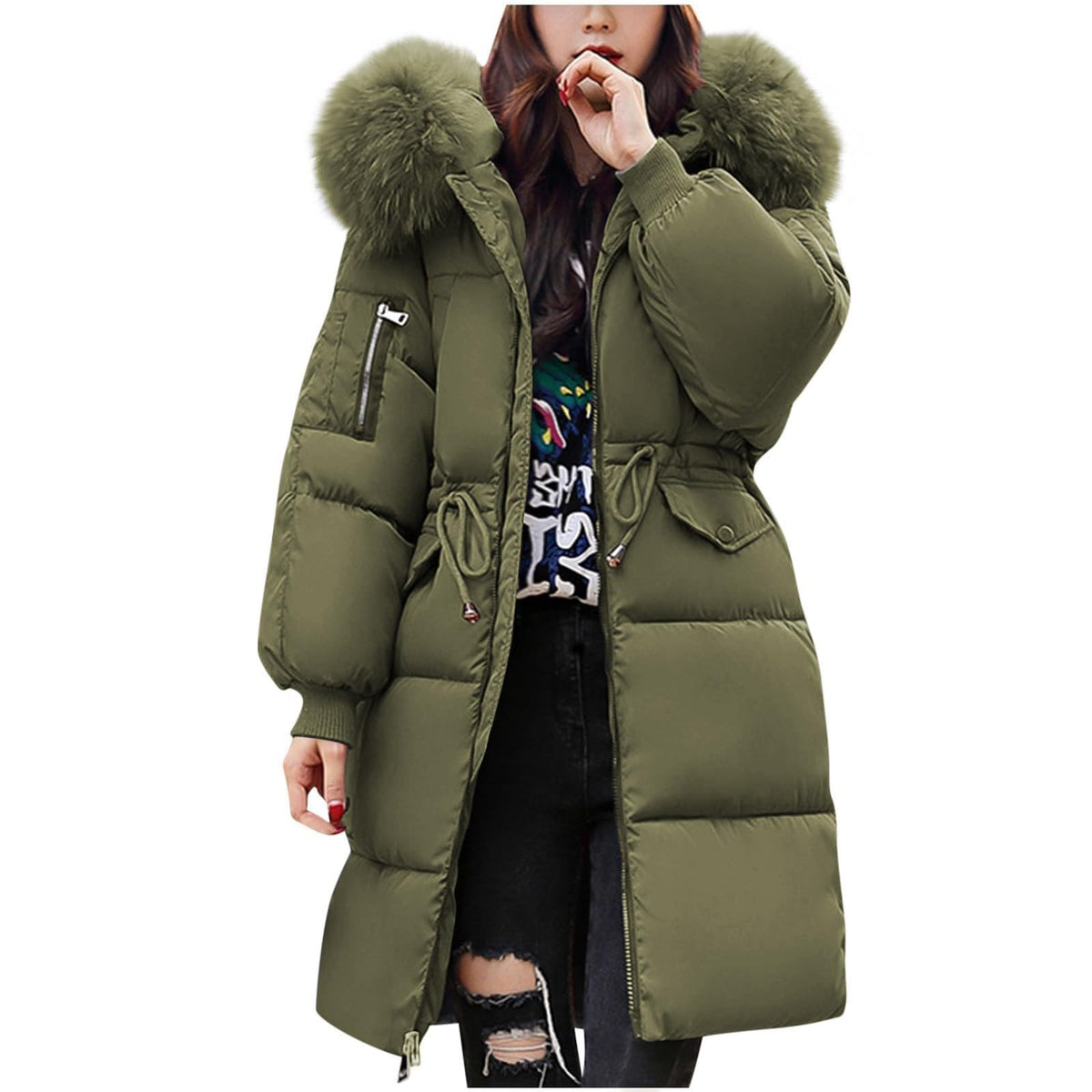 Women's Winter Puffer Jacket Warm Padded Coat for UK Daily Wear