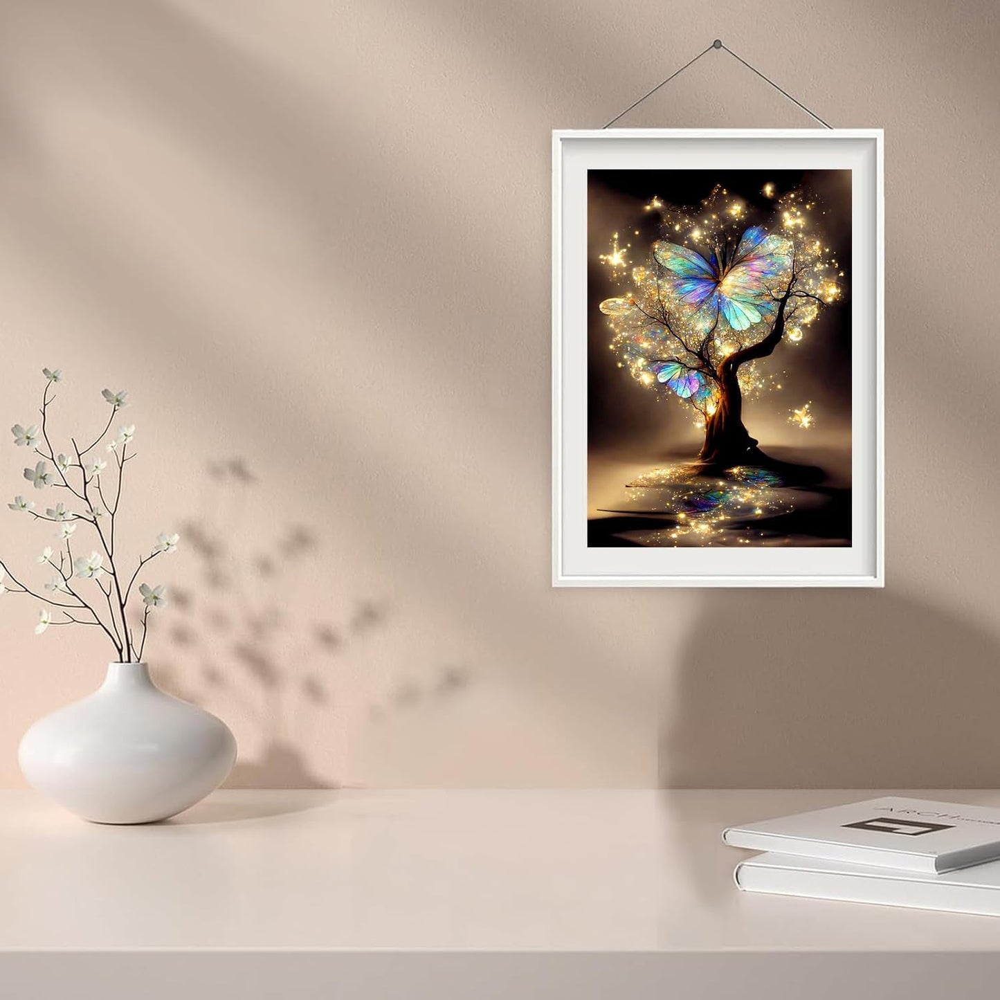 VARHHUXHA 5D Diamond Art Painting Kits for Adults, Cow and Flower Full Drill Crystal Art Kits for Adults, DIY Cross Stitch Arts Crafts Pictures Embroidery Kit for Beginner Home Wall Decor 30x40