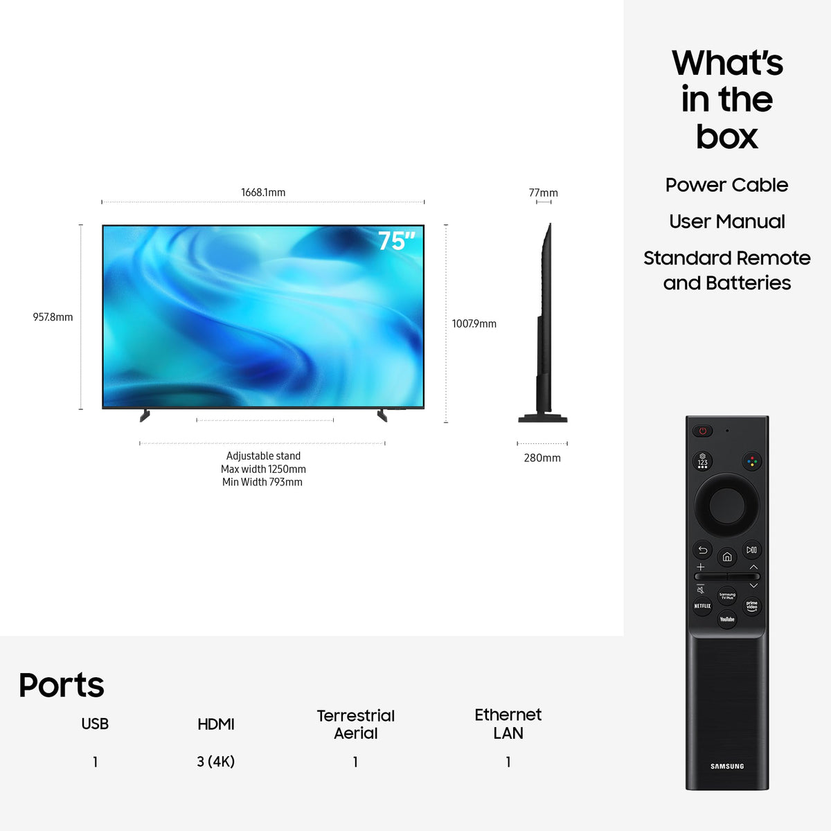 Samsung Smart TV 50-Inch U7020H Crystal UHD 4K TV, HDR10+, Motion Xcelerator, Dynamic Sound Pack, Gaming Hub, Knox Security, Vision AI Companion [2026]
