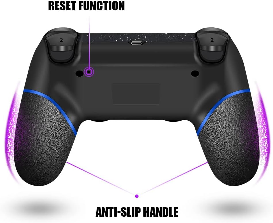 AceGamer Wireless Controller for PS4 Game Compatible with PS4/Pro/PC with Motion Motors and Audio Function,Mini LED Indicator,USB Cable and Anti-Slip (Starry Sky)