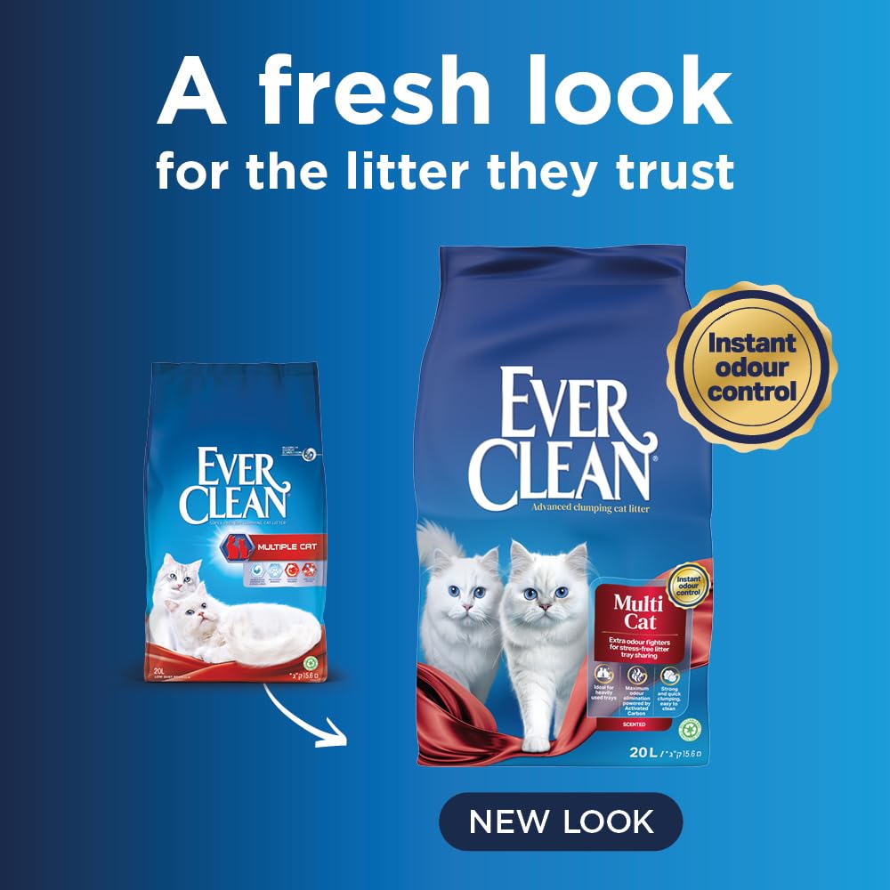 Ever Clean Clumping Cat Litter, Multiple Cat, Scented for long-lasting freshness, Unbeatable Clumping Strength, 10L