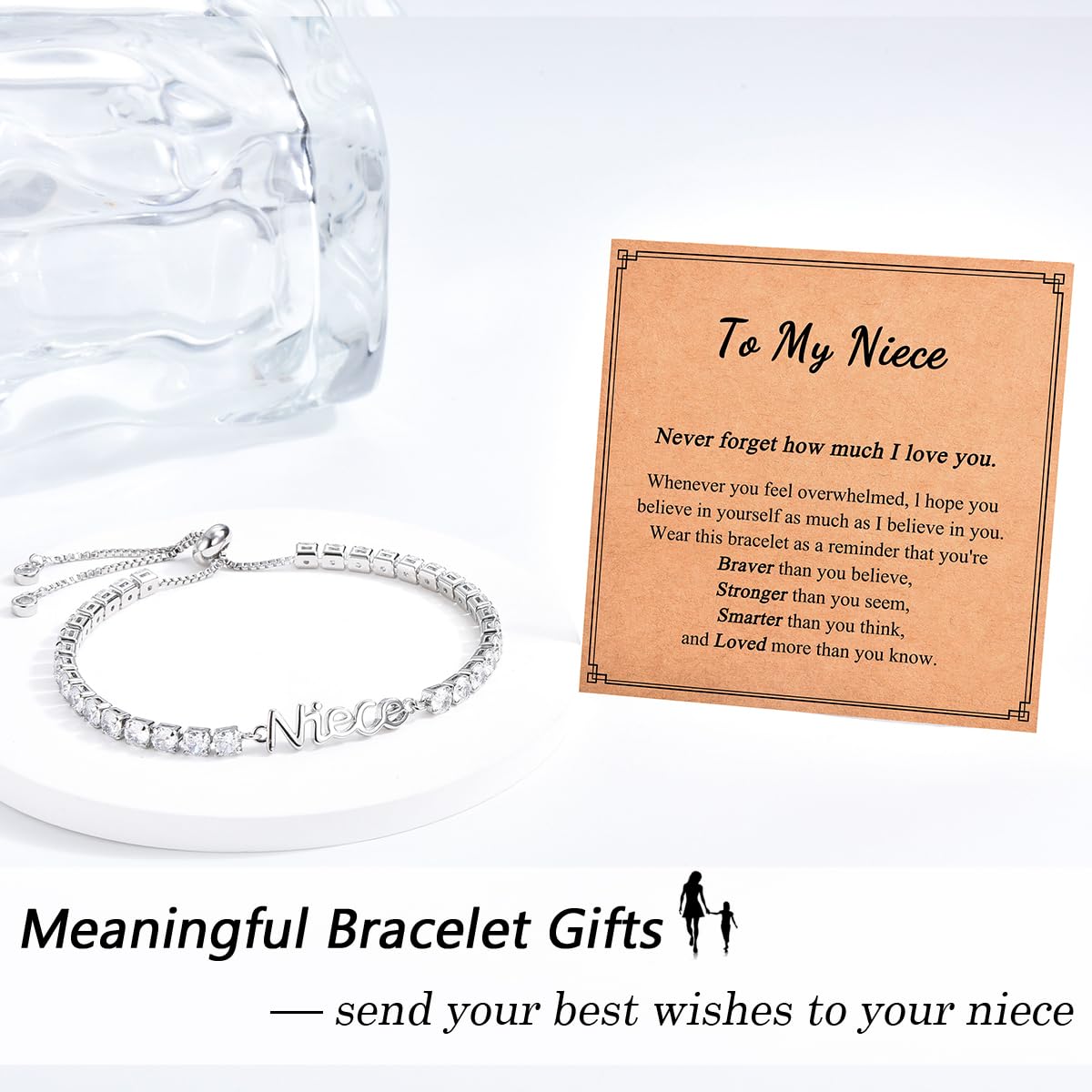 Birthday Gifts for Women Girls, Sparkling Cubic Zirconia Tennis Bracelet Gifts, Christmas Mothers Day Graduation Presents for Her