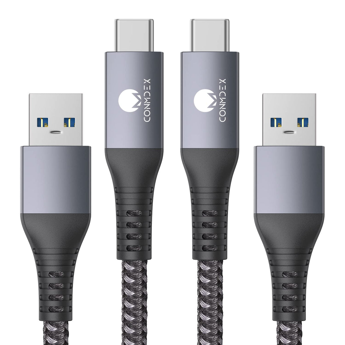 CONMDEX USB C Cable Short 50cm/0.5M 2Pack10Gbps Data USB3.1 Gen2 Type C Android Auto Cable QC3.0 3.1A USB A to C Fast Charger for Samsung Note20 Galaxy S24/S23/S22/S21 Z Flip 5 Tab S9 Pixel 9 Pro-Red