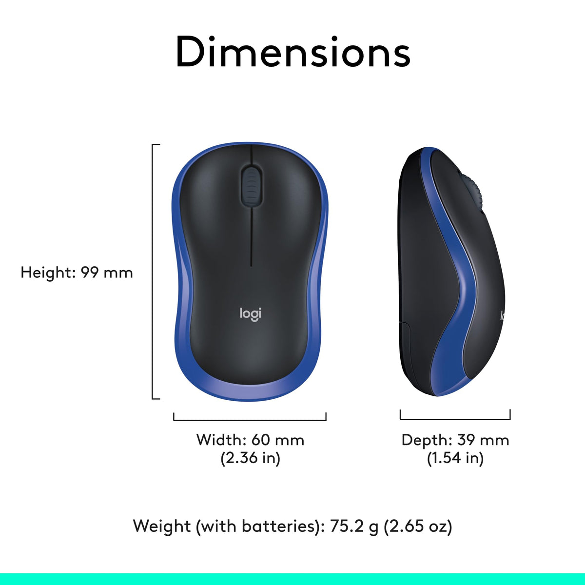 Logitech M185 Wireless Mouse, 2.4GHz with USB Mini Receiver