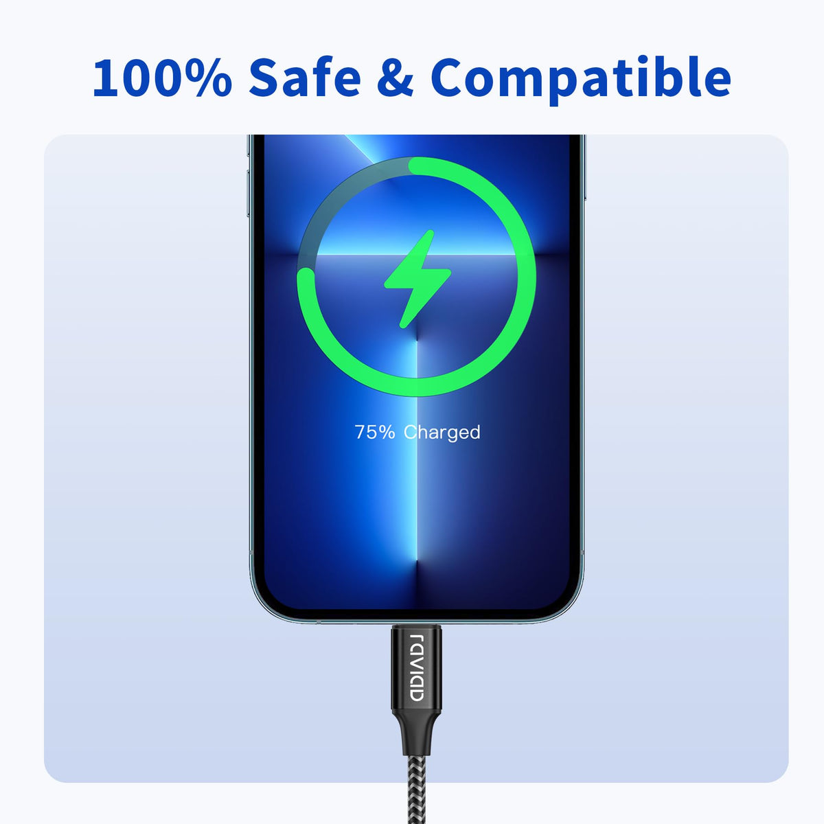 RAVIAD iPhone Cable Short [0.5FT/15CM, MFi Certified] iPhone Charger Cable