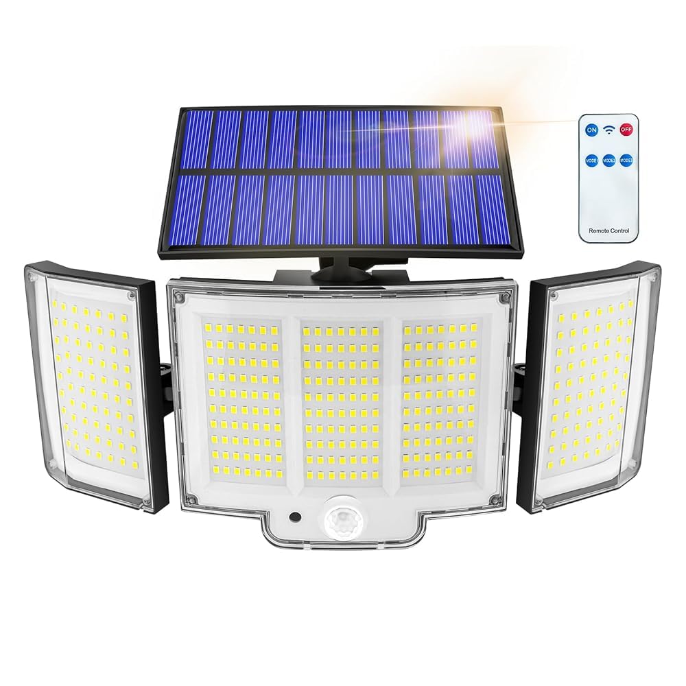 348LED Solar Lights Outdoor Garden 2000LM IP65 270° 3Modes Solar Security Lights Outdoor Motion Sensor Outdoor Wall Lights Wireless Solar Wall Lights Outdoor Motion Sensor Lights Outdoor（2 Pack）