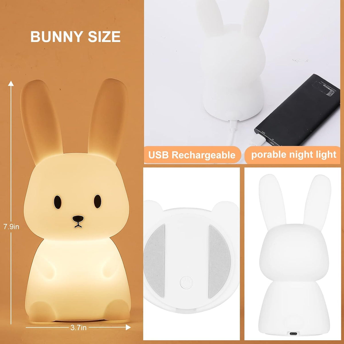 ZKLiLi Cat Night Light for Kids,Cute Night Lamp for Nursery,Squishy Silicone Touch Lights Portable, Gift for Birthday and Christmas for Kids Baby Children (Battery Cat)