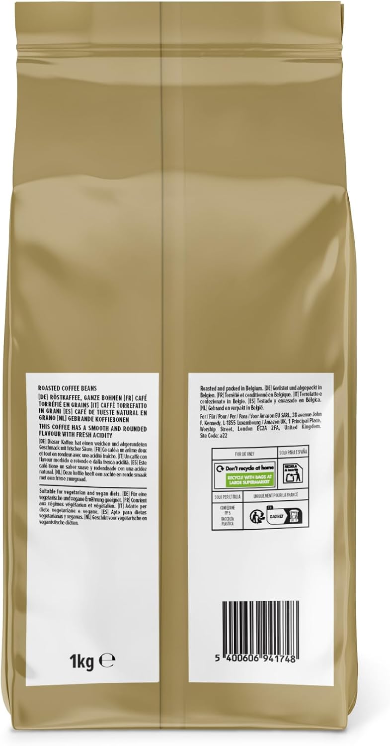 by Amazon House Blend Coffee Beans, Medium Roast, 1kg, Rainforest Alliance Certified