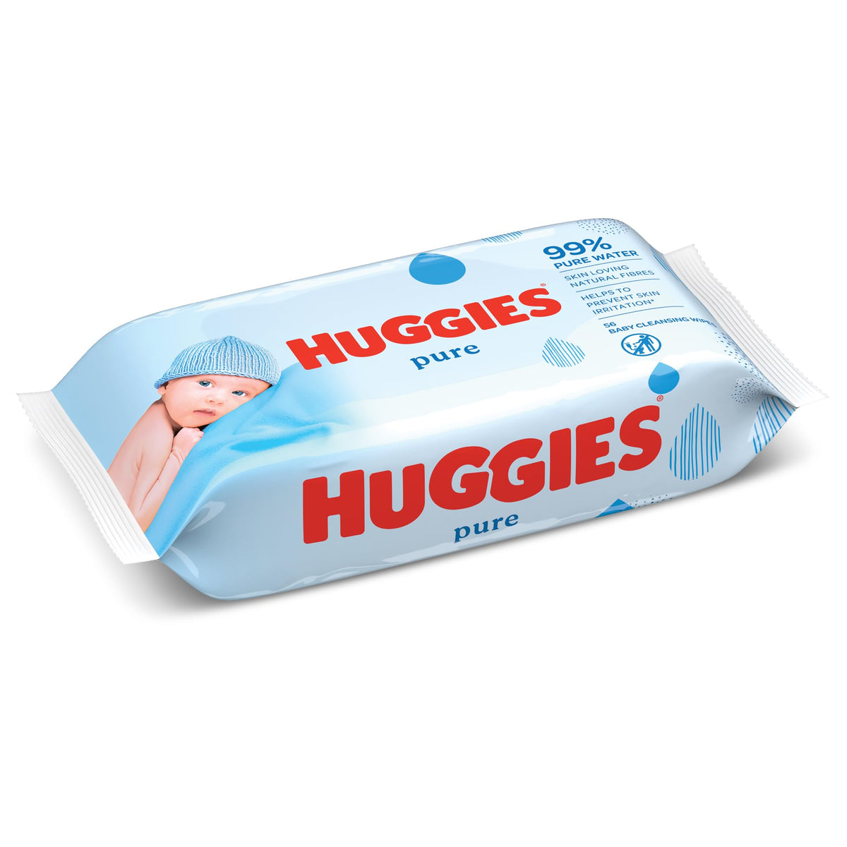 Huggies Pure Plastic Free Baby Wipes - Pack of 12 (576 Wipes) – 99% Water Wet Wipes, Fragrance Free, Hypoallergenic, Better Cleaning, Soft and Gentle on Babies' Delicate Skin