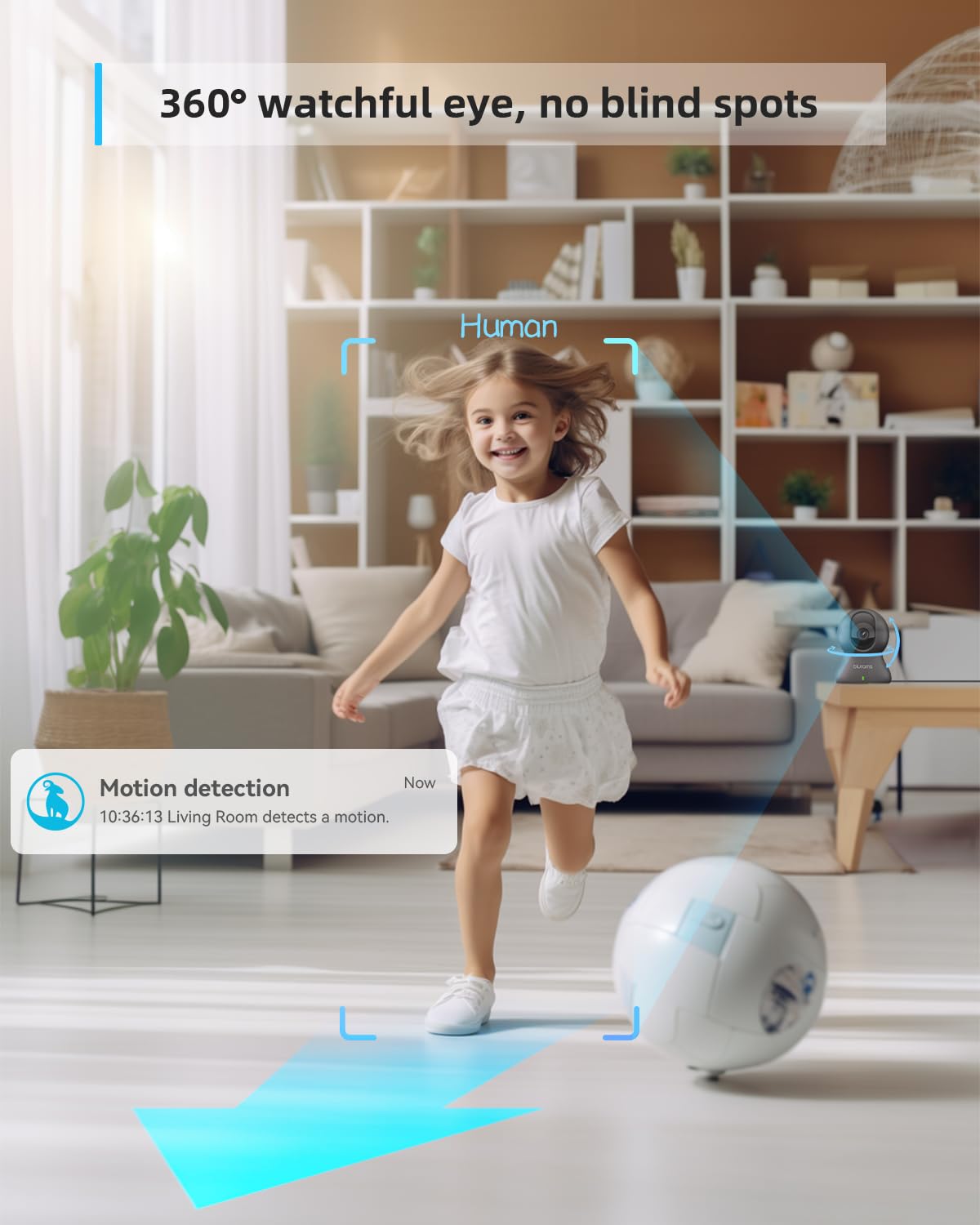 blurams Pet Camera 2K, Indoor Cameras, Dog Camera, 360° Home Security Cameras, Color Night Vision, Motion Tracking, 2-Way Talk, Cloud&SD, APP Control, Compatible with Alexa
