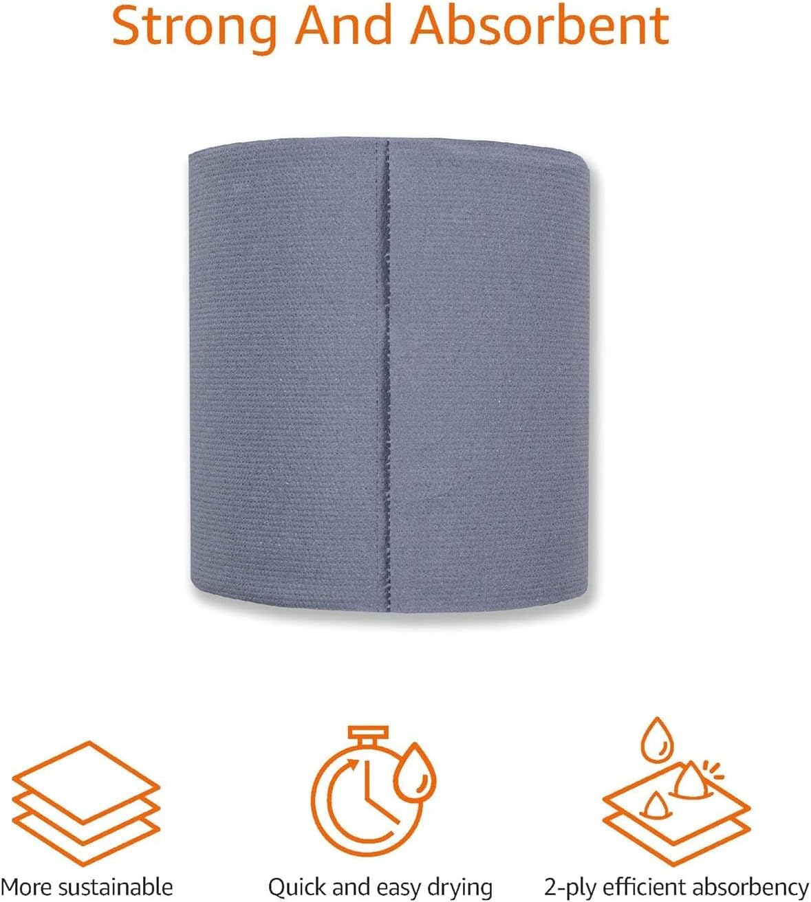AmazonCommercial Standard Multipurpose Paper Towel, 2-ply Centrefeed, Blue Roll Recycled, 6 Rolls (1 Pack), 415 Sheets per Roll, Sheet Size: 16.5 x 29 cm
