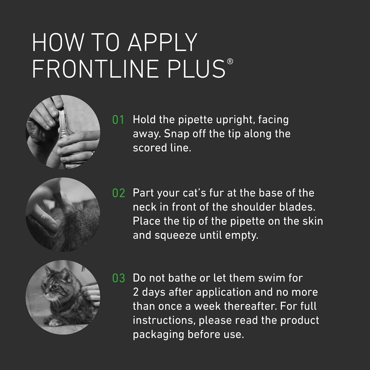 FRONTLINE Plus Flea & Tick Treatment for Cats and Ferrets - 3 Pipettes