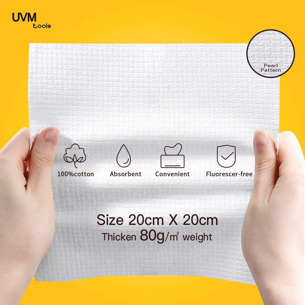 Face Towel 120 Count Disposable Face Wipes Cloths for Washing Soft Cotton Dry Baby Wipes, Skincare, Makeup Remover (PEARL PATTERN)