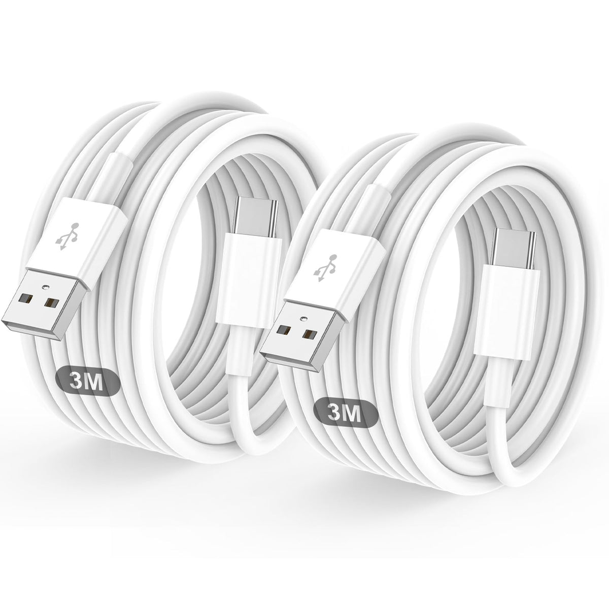USB C Charger Cable, USB to USB C Cable USB A to C Cable 1M+2M 2Pack