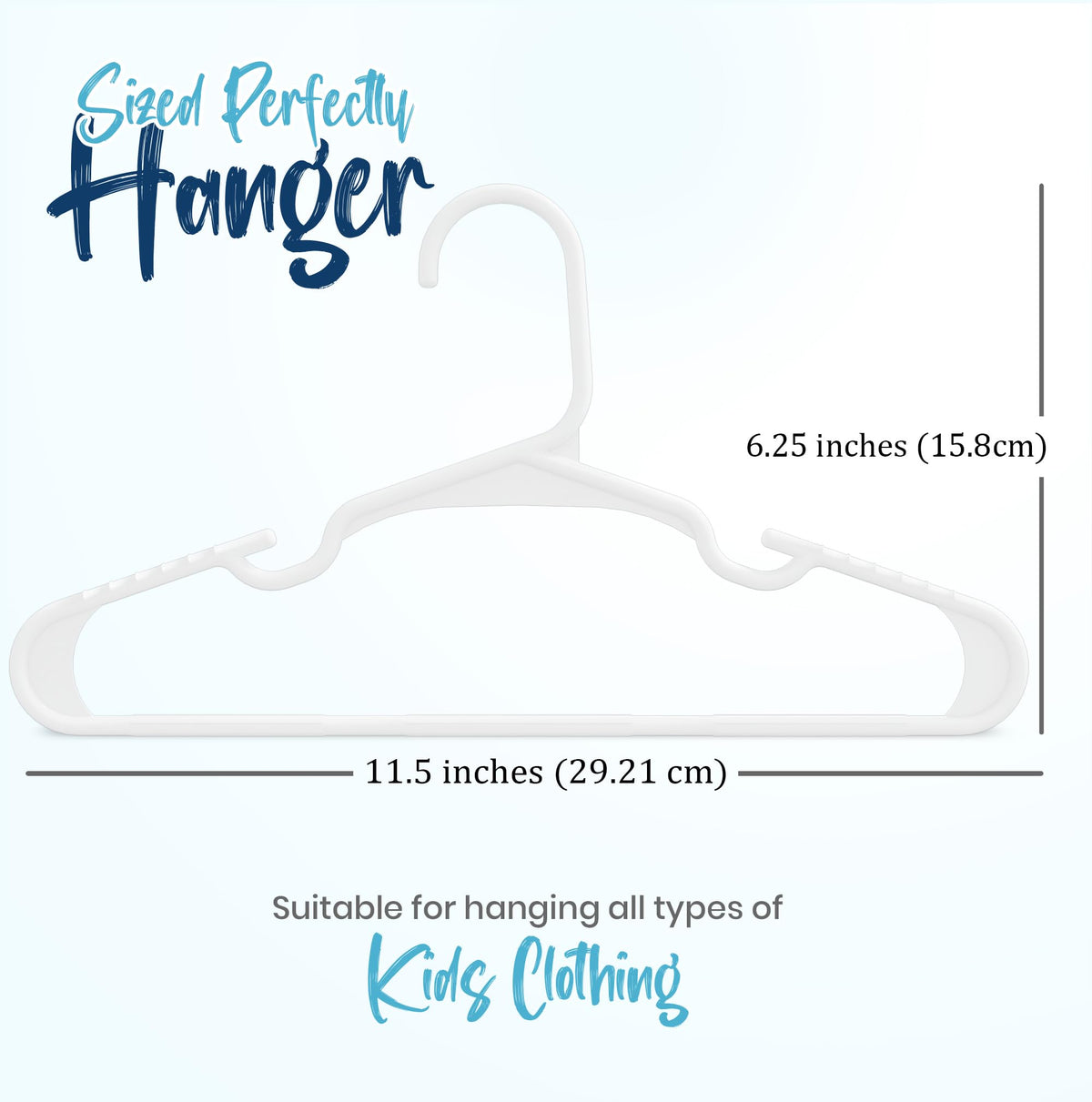 Utopia Home 20pcs Kids Hangers - 28cm Plastic Baby Hangers for Closet - Kids Hanger for Clothes and Baby Hanger for Closet - for Daily Standard Use (Grey)