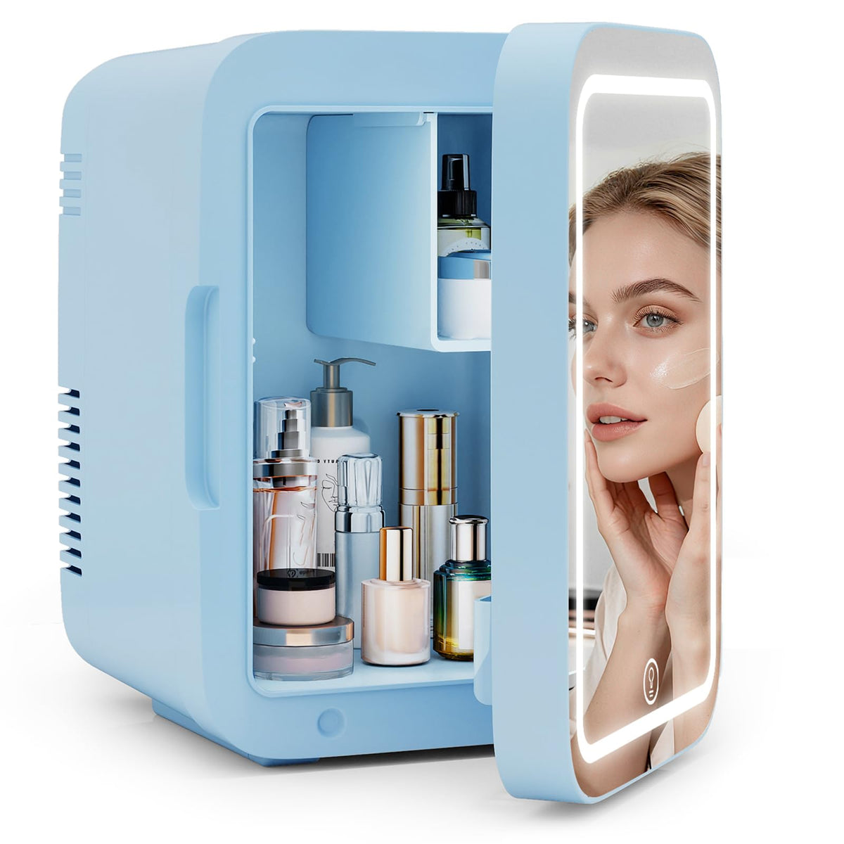 ARTETHYS Mini Fridge for Bedrooms, 8L Skincare Fridge with LED Mirror