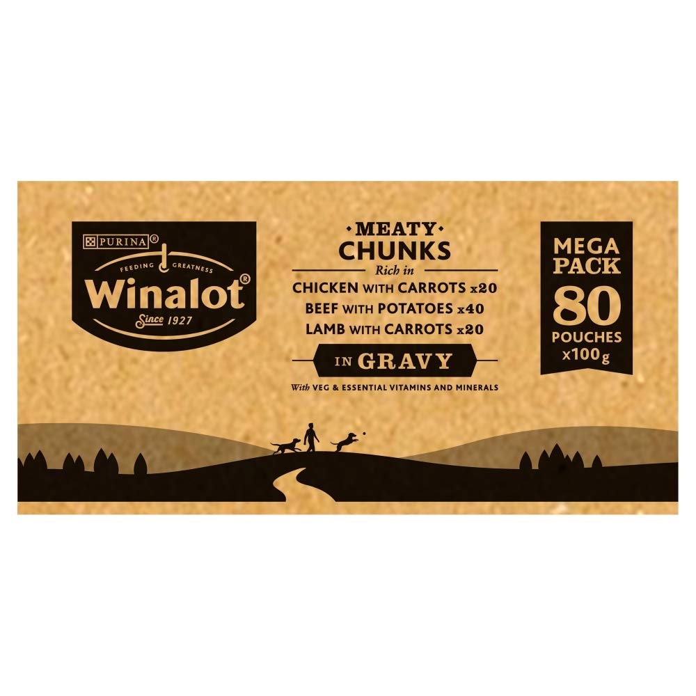 WINALOT Sunday Dinner Mixed in Gravy Wet Dog Food Pouches 40x100g