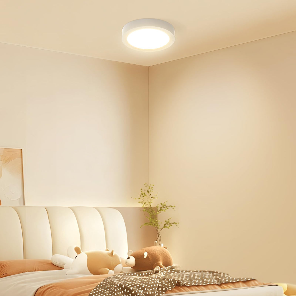 slochi Bathroom Light, 3000K/4000K/6500K 3 Color Temperature, Waterproof, Round, Modern, Flush Ceiling Light for Bathroom, Kitchen, Bedroom, Hallway and MoreØ18CM(Gold)