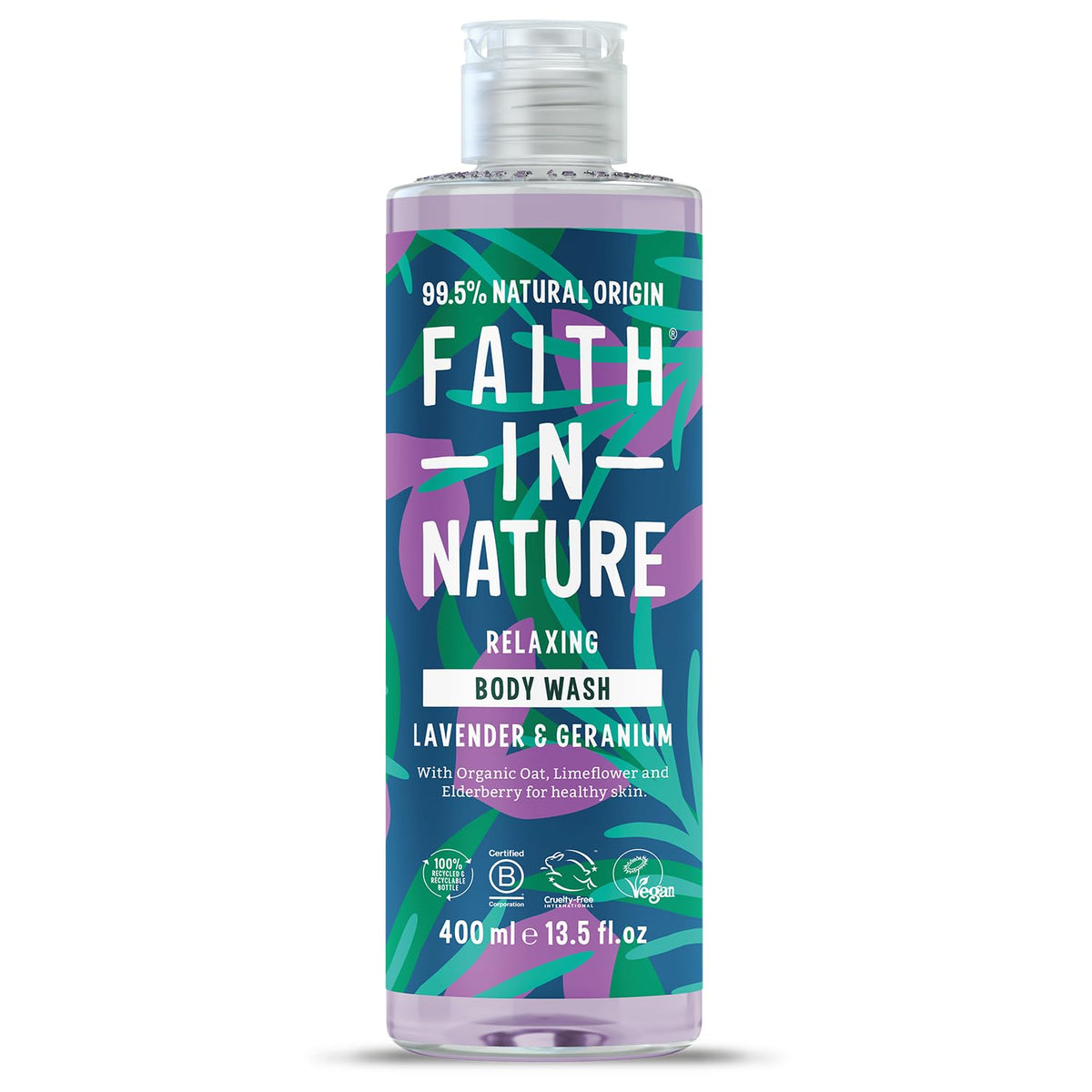 Faith In Nature Natural Fragrance Free Body Wash, Sensitive, Vegan and Cruelty Free, No SLS or Parabens, 400 ml