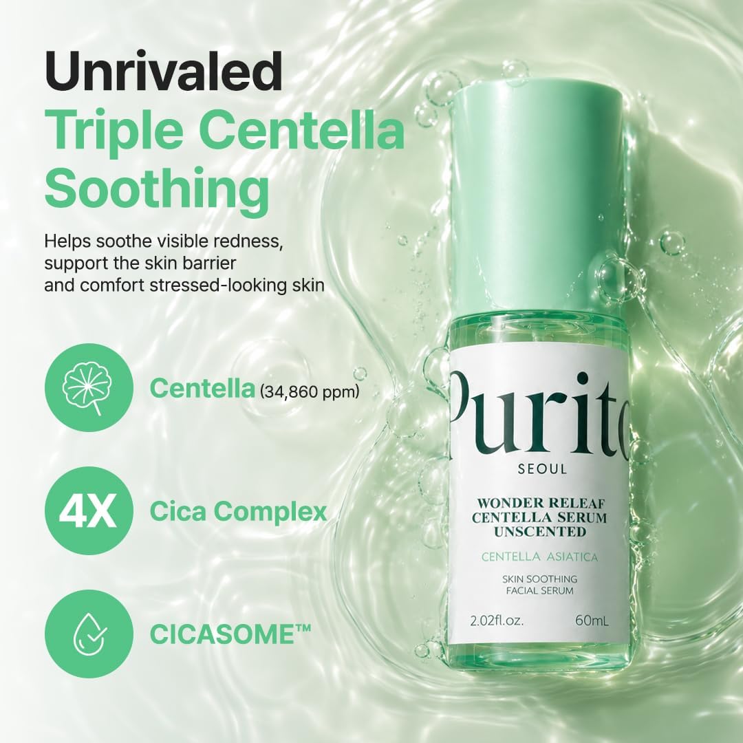 PURITO Centella Unscented Serum for Sensitive Skin, 60mL