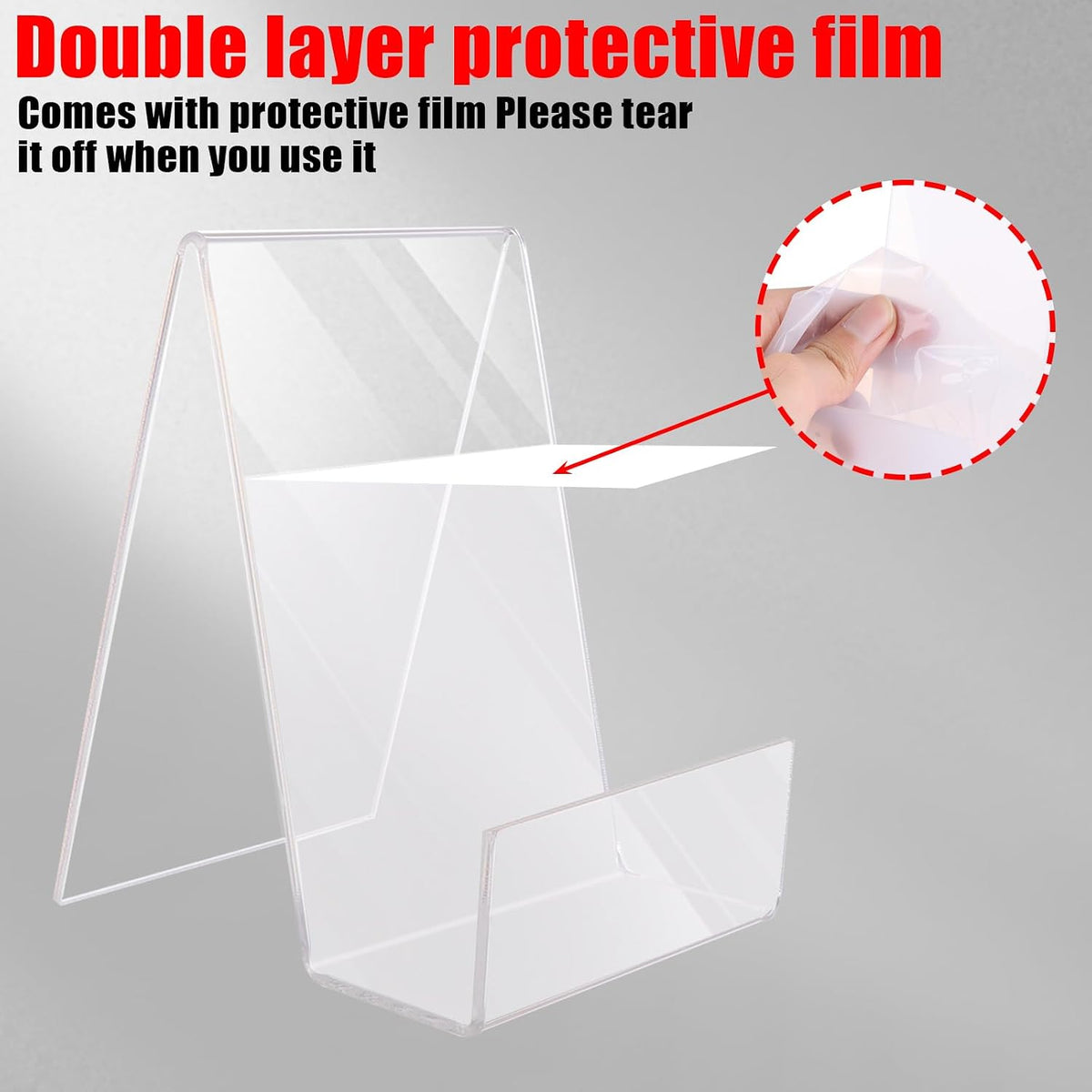 ASelected 6Pcs Clear Acrylic Book Stand, book Holders, Transparent Book Display Stand for Displaying Books, Notebooks, Picture Albums, Picture Books, Menu, Magazine