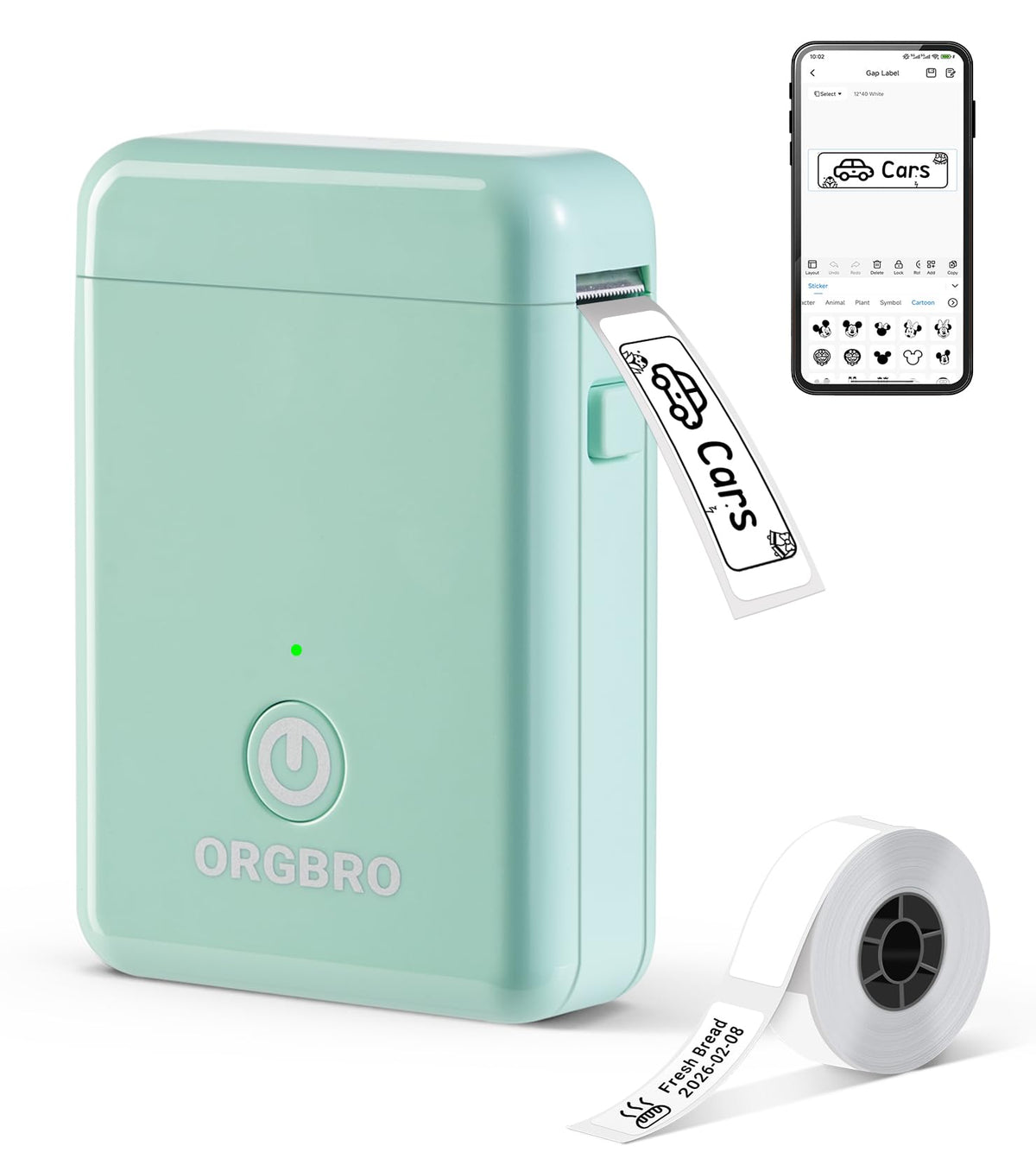 ORGBRO X1 Label Maker Machine with Tape Portable Bluetooth Thermal Printer