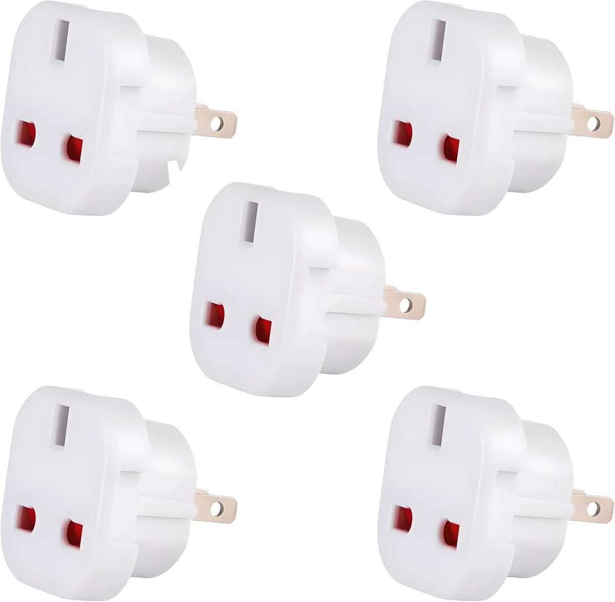 Double Dragon UK to US and Australia, 3-Pin to 2-Pin Travel Adapter | Plug Converter for USA, Canada, Japan, Thailand, Taiwan, Australia, China, New Zealand and more, Swivel Pins, Pack of 5